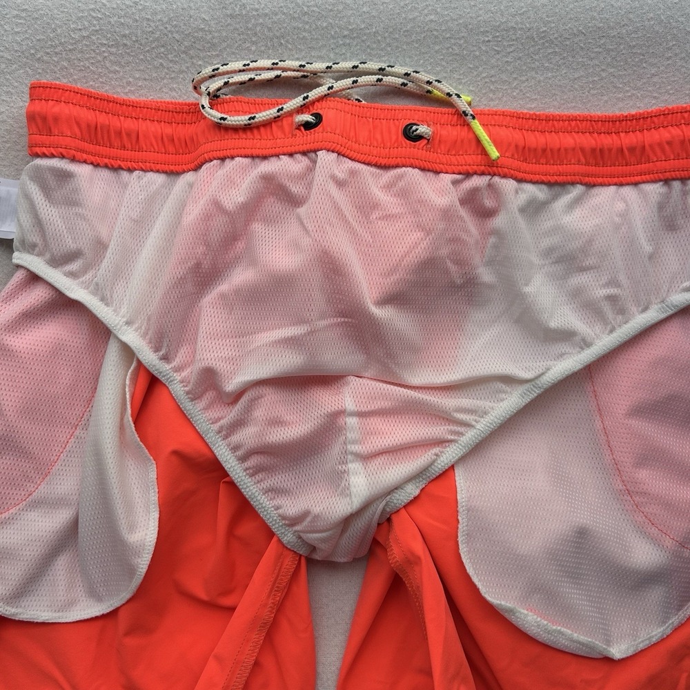 Psycho Bunny Rushup Electric Orange Neon Men's Water Swim Trunks Lined Large - Picture 10 of 12